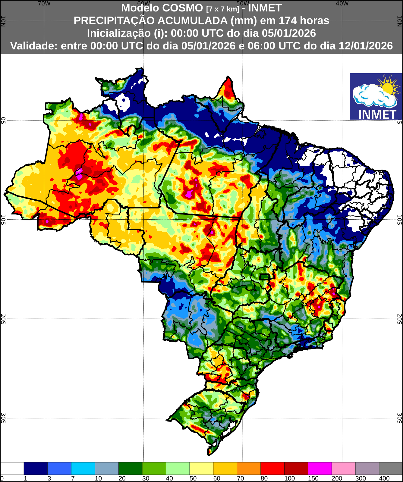 ZCAS: Semana terá grandes acumulados de chuva - mais de 150 mm - e ventos fortes, diz INMET