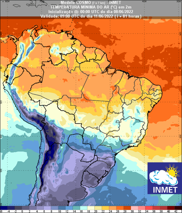 Monitoramento e Previsão - Brasil / América do Sul - Maio/2023 - Page 3 -  Monitoramento e Previsão - América do Sul - Brasil Abaixo de Zero