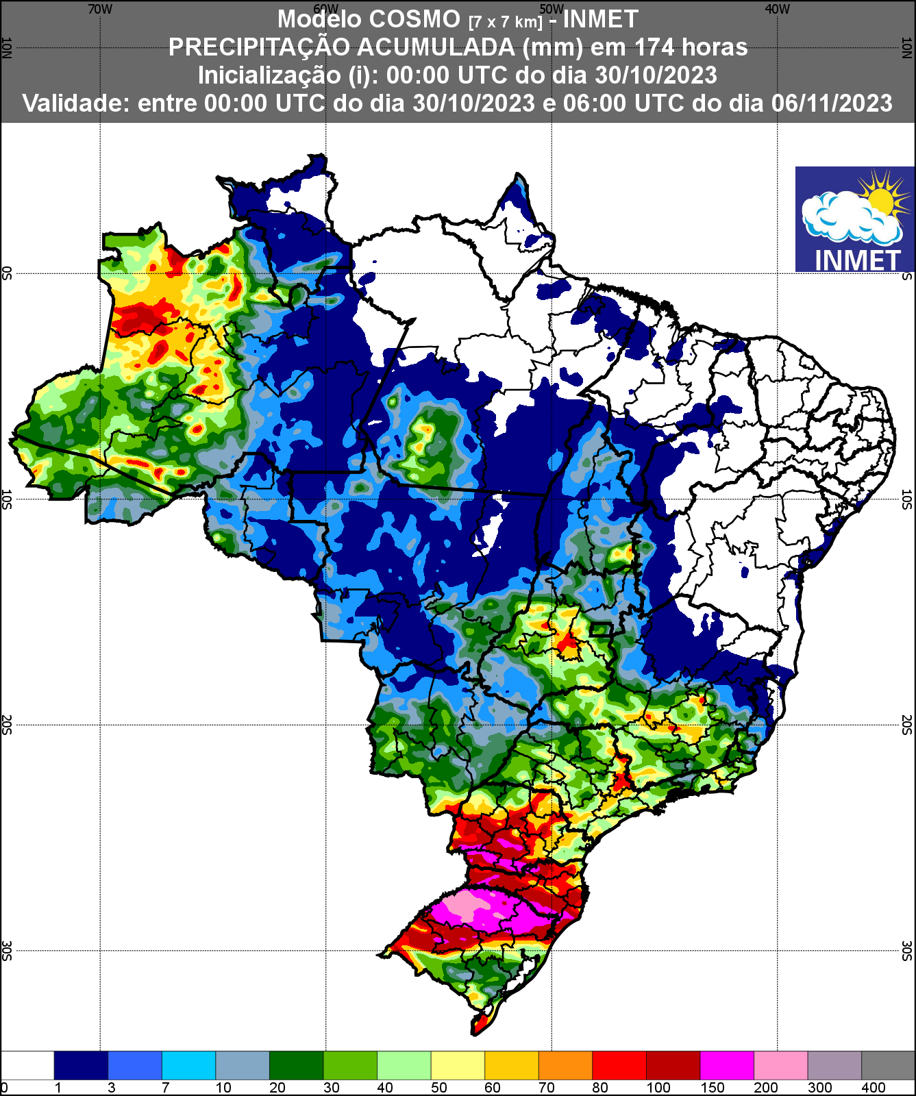 Previsão do tempo: Temperaturas em queda e chuva nesta quarta-feira (10)