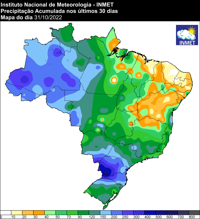 Monitoramento e Previsão - Brasil/América do Sul - Outubro/2022