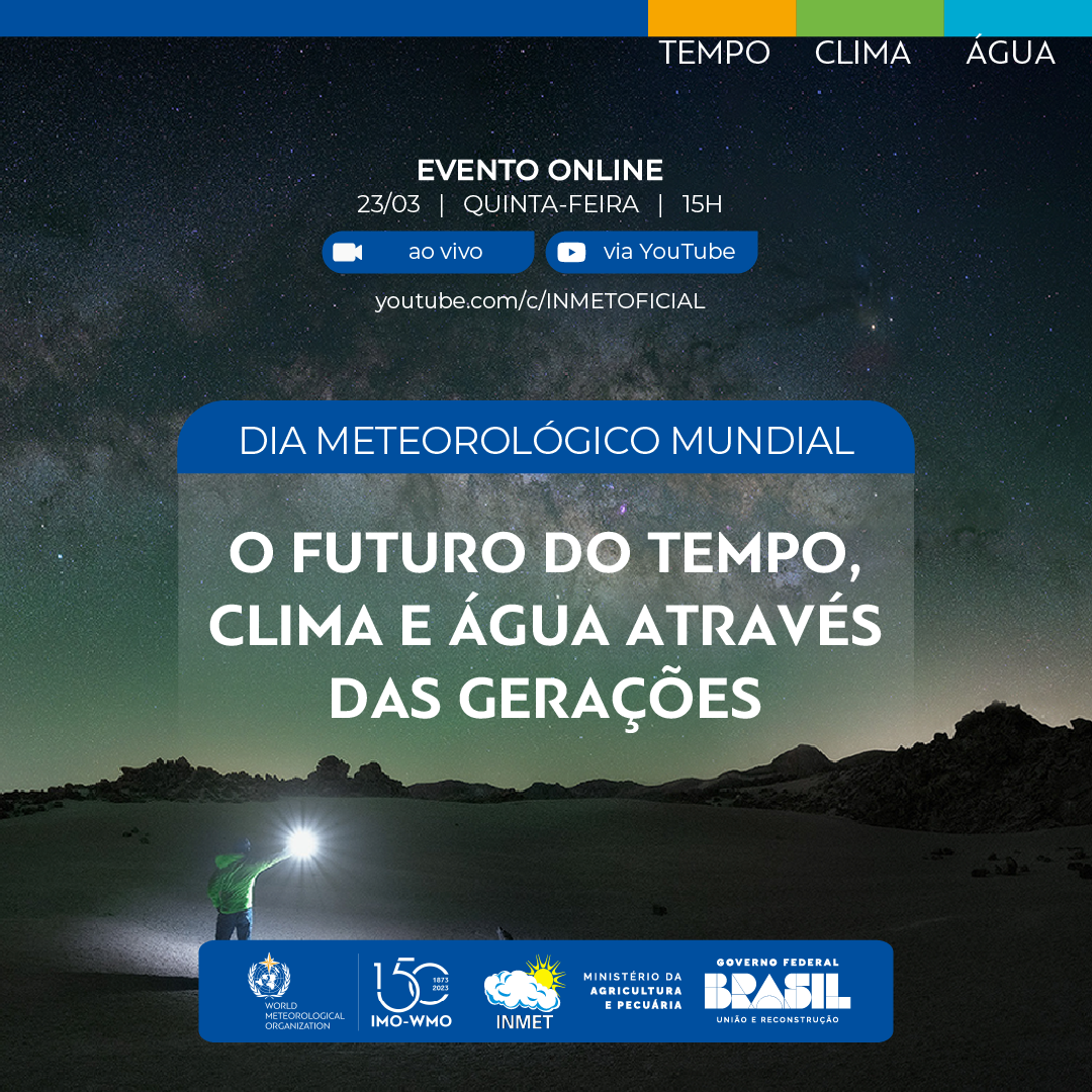 Inmet comemora Dia Meteorológico Mundial com live nesta quinta-feira (23)