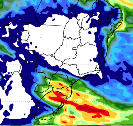 Previsão de chuvas intensas no Sul do país até segunda-feira (30)