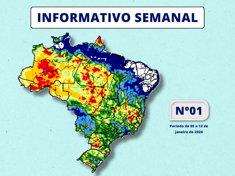 INMET divulga previsão para semana de 05 a 12 de janeiro de 2026