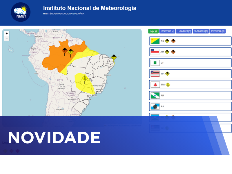 INMET aprimora interface de avisos meteorológicos