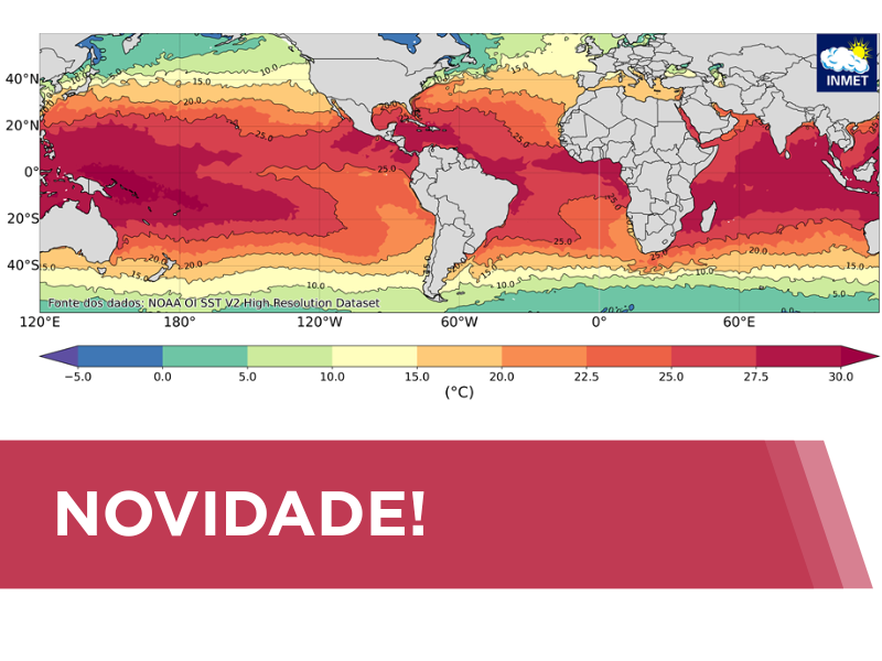 INMET lança novos mapas de Temperatura da Superfície do Mar (TSM)