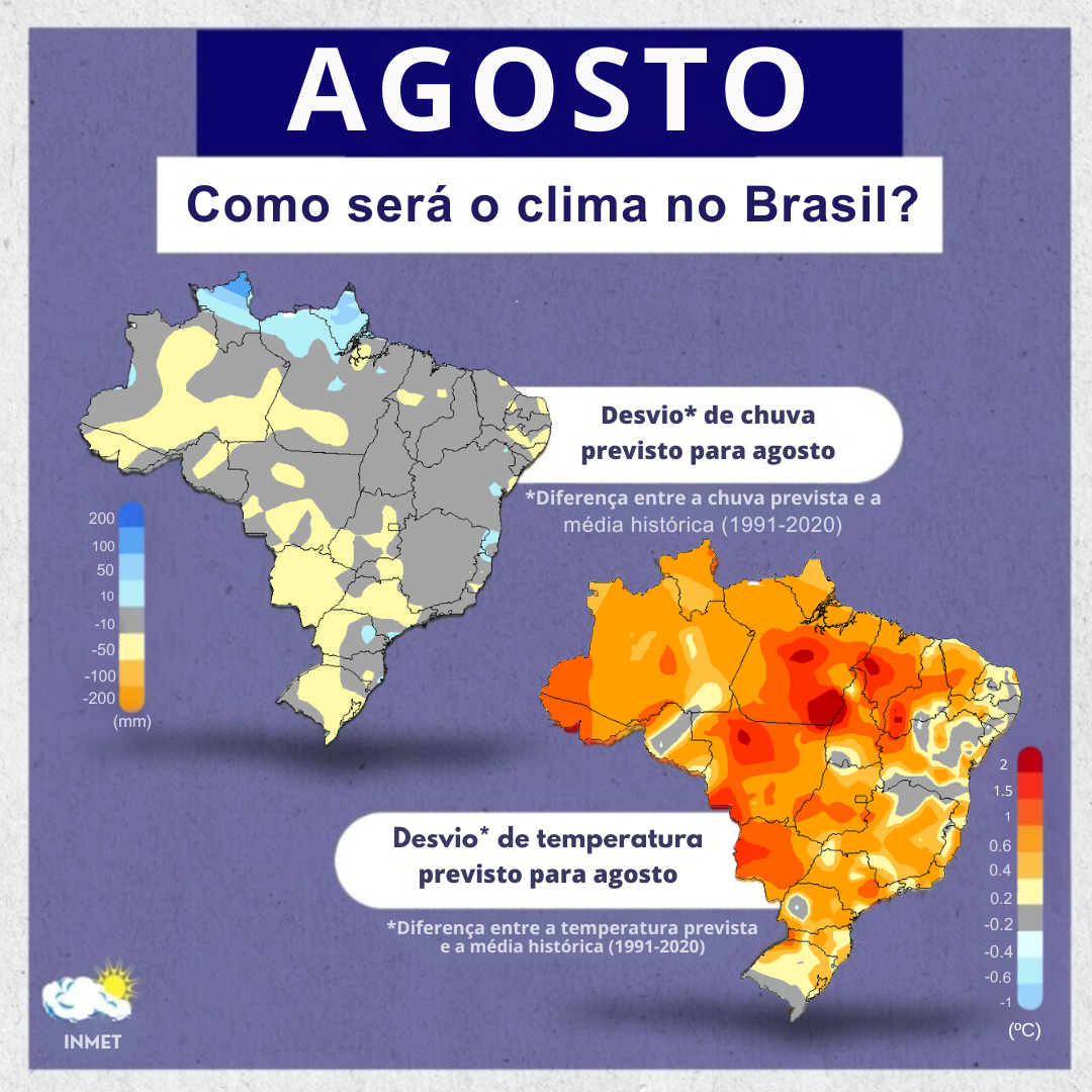 Agosto: como será o clima no Brasil?