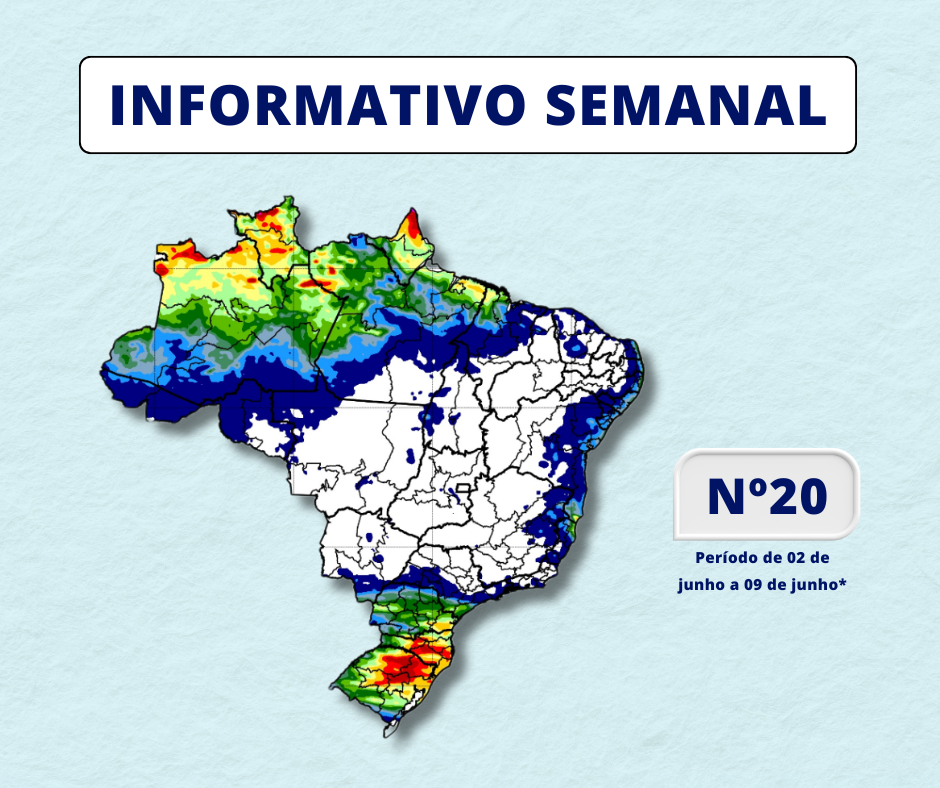 INMET divulga previsão para semana de 02 de junho a 09 de junho