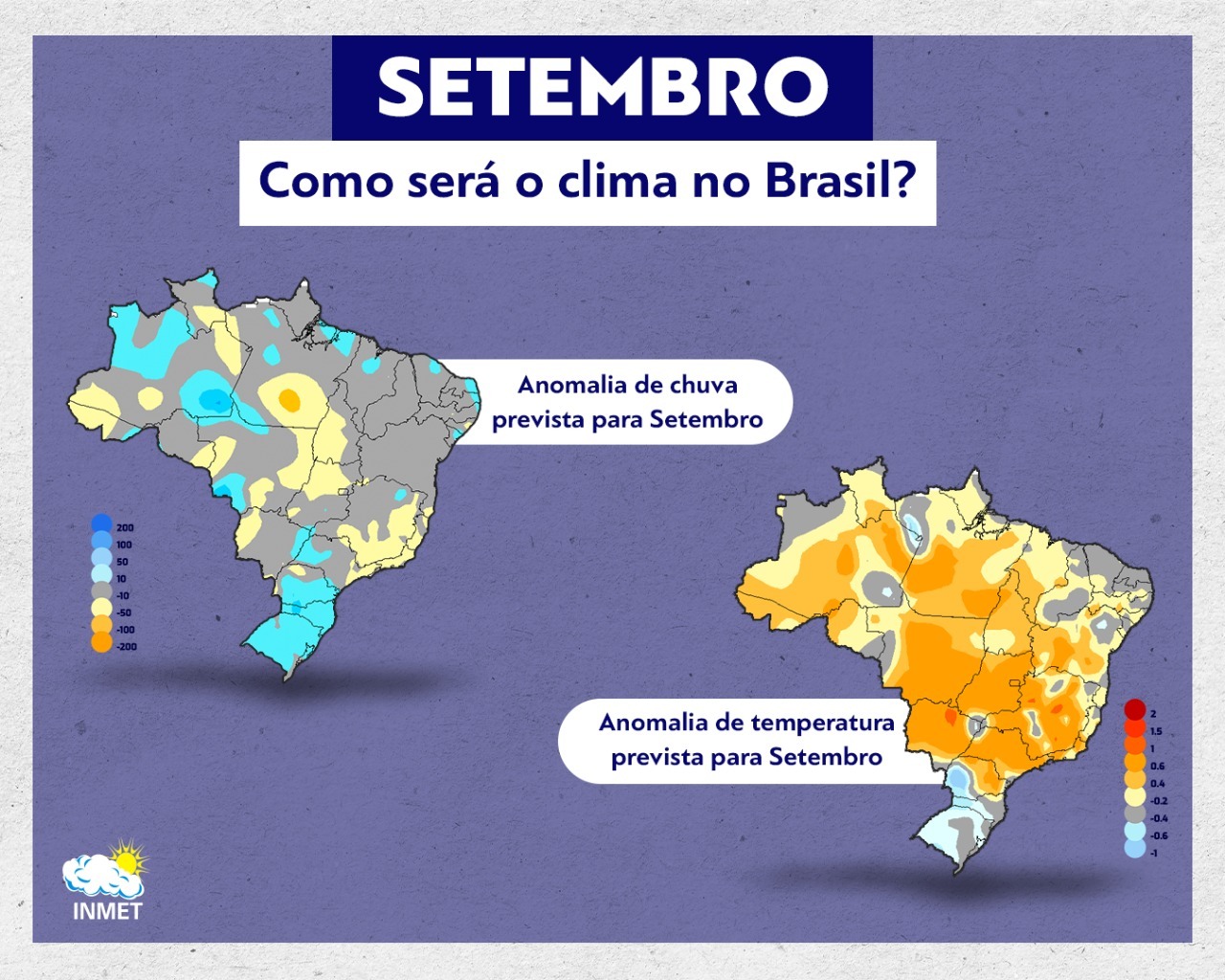 Setembro: como será o clima no Brasil?