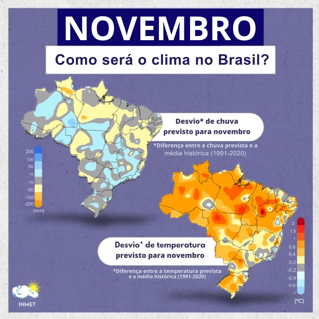 Novembro: como será o clima no Brasil?