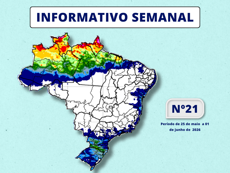 INMET divulga previsão para semana de 25 de maio a 01 de junho de 2026