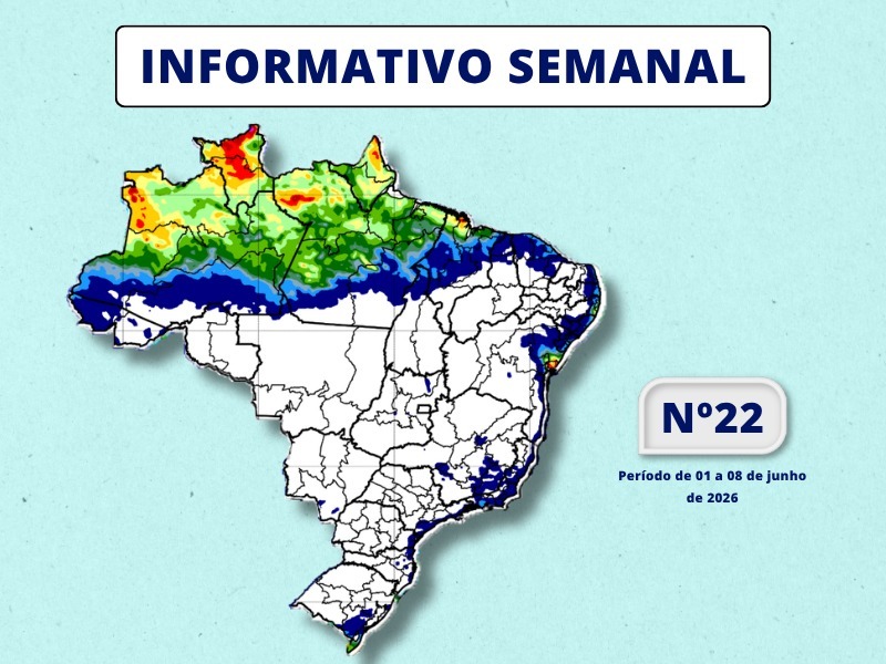 INMET divulga previsão para semana de 01 a 08 de junho de 2026