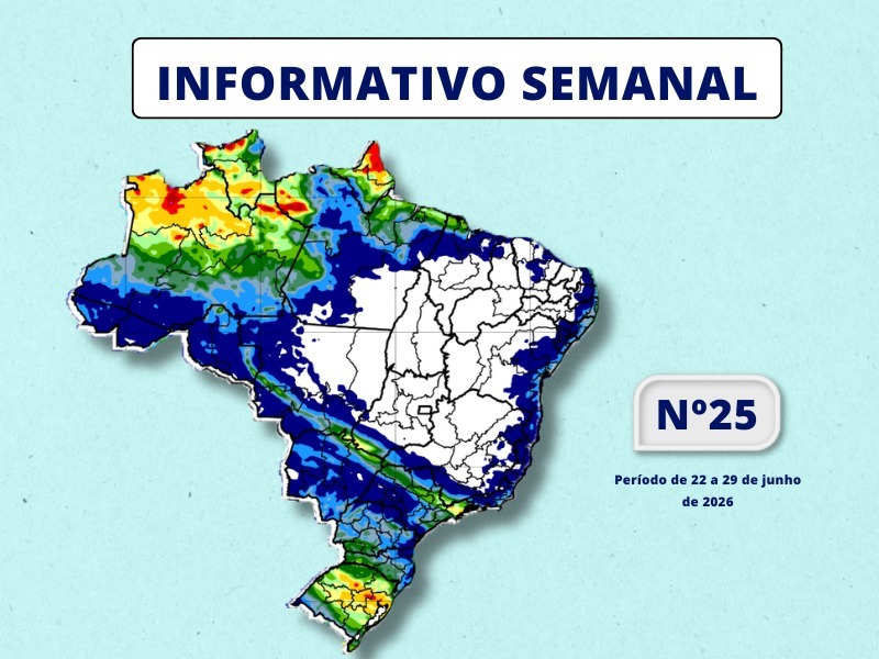 INMET divulga previsão para semana de 22 a 29 de junho de 2026