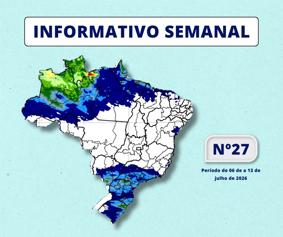 INMET divulga previsão para semana de 06 a 13 de julho de 2026