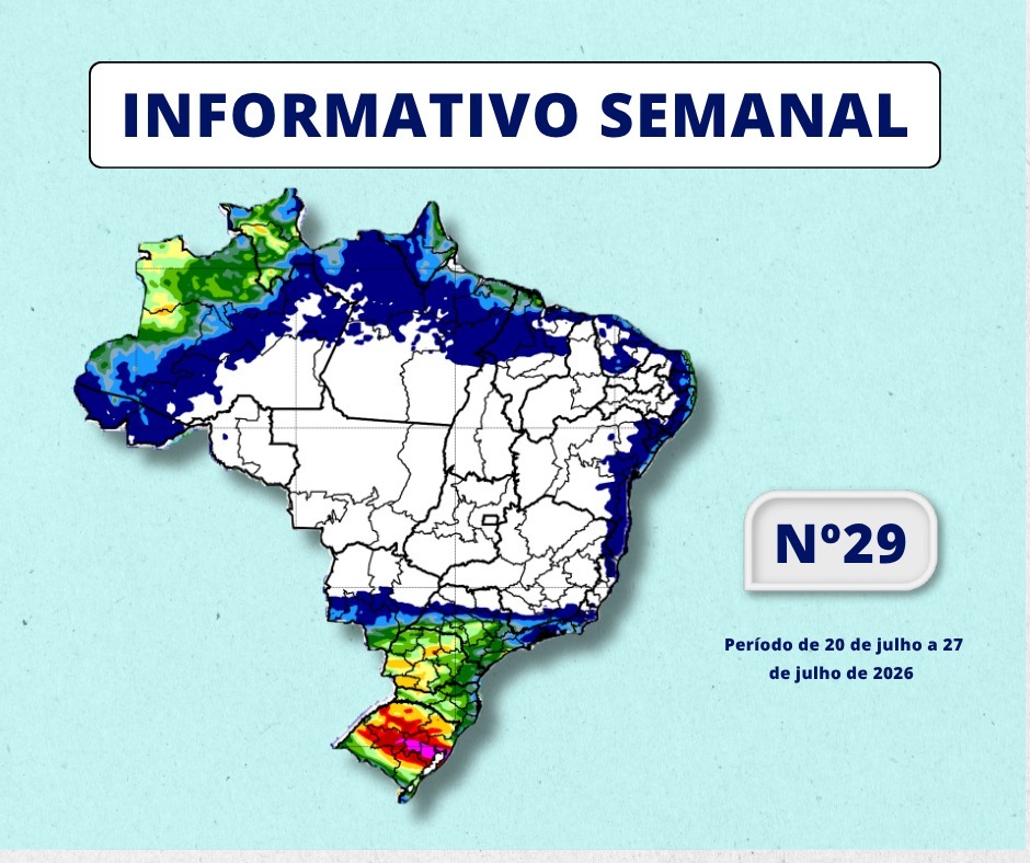 INMET divulga previsão para semana de 20 a 27 de julho de 2026