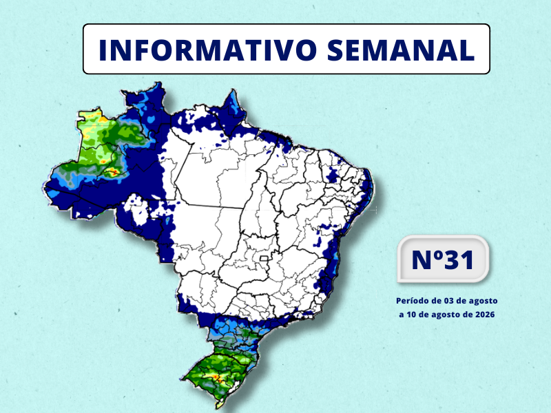 INMET divulga previsão para semana de 03 a 10 de agosto de 2026