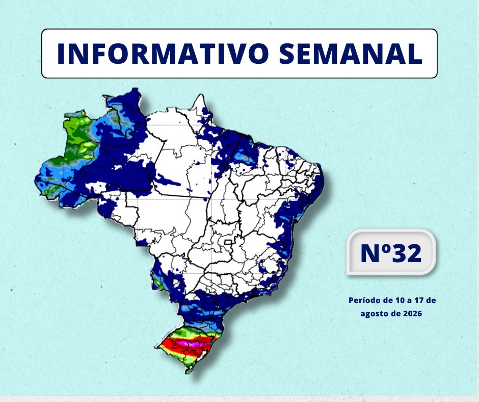 INMET divulga previsão para semana de 10 a 17 de agosto de 2026