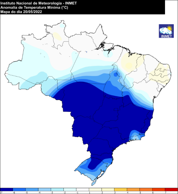 Ondas de frio atingem diferentes regiões do Brasil nos meses de maio e agosto de 2022