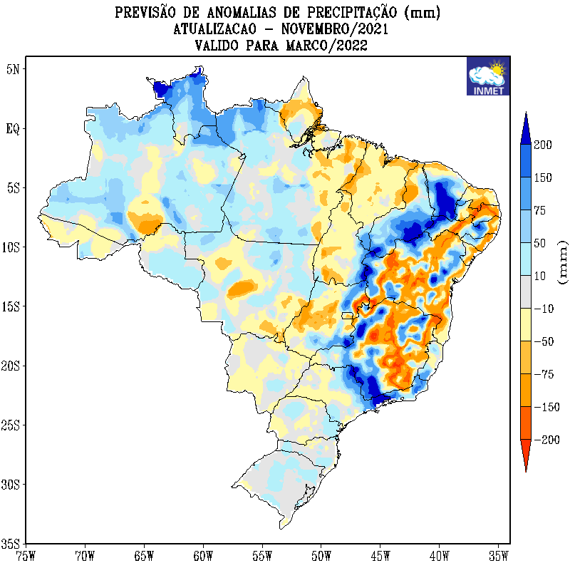 INMET divulga a previsão climática para os próximos 6 meses no Brasil