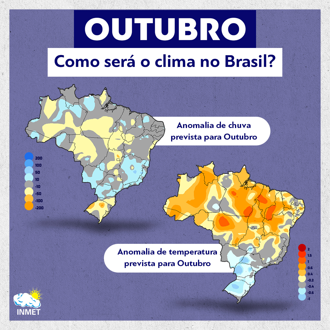 Outubro: como será o clima no Brasil?