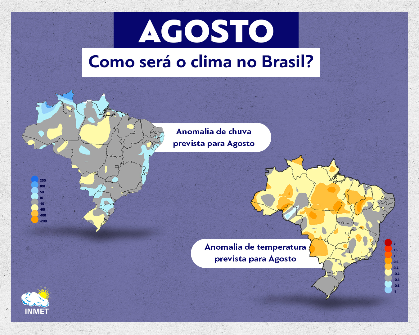 Agosto: como será o clima no Brasil?