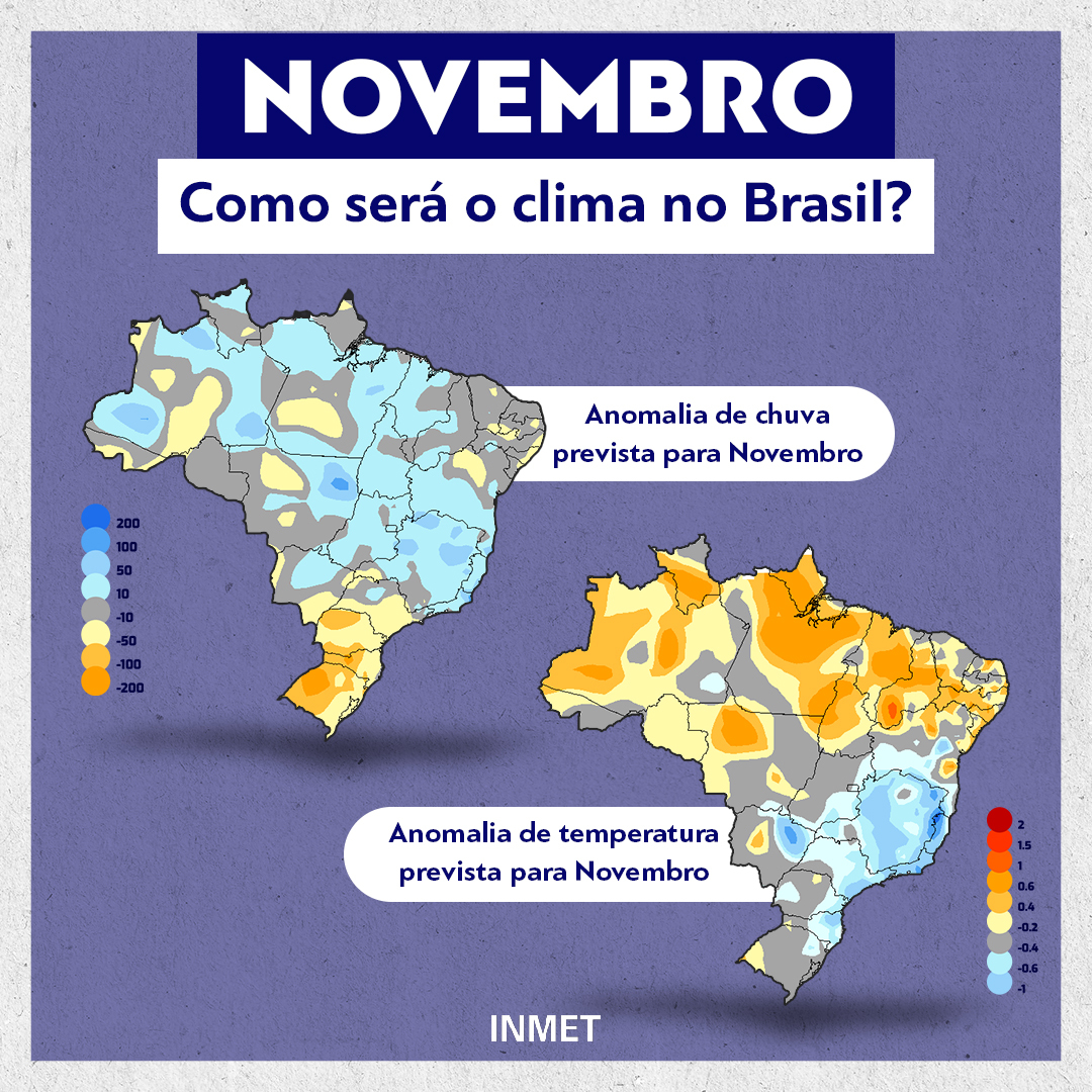 Novembro: como será o clima no Brasil?