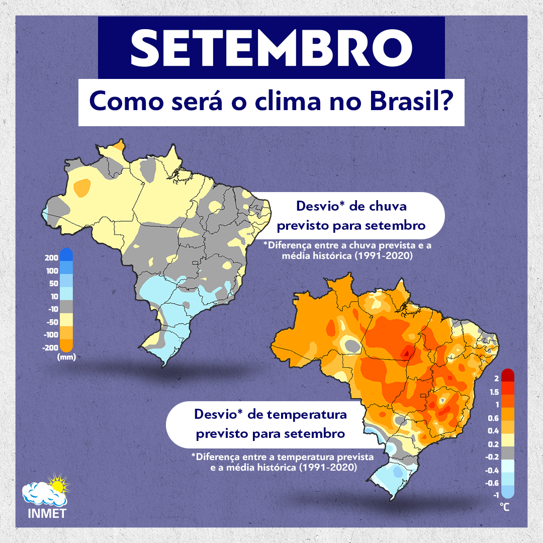 Setembro: como será o clima no Brasil?