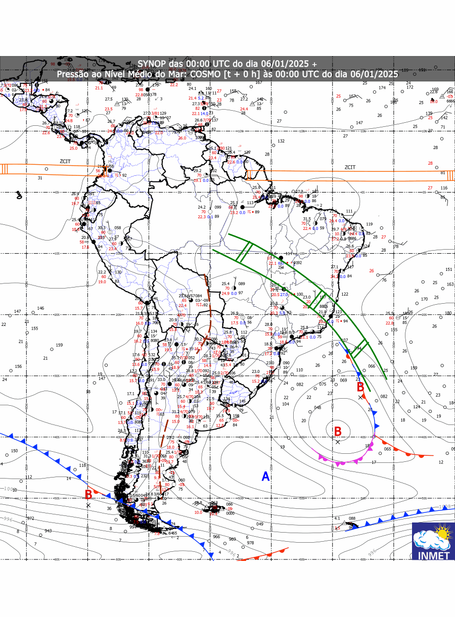 ZCAS provocará chuvas no Centro-Norte do Brasil