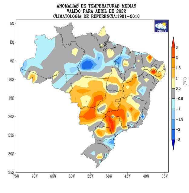 Clima, condições meteorológicas e temperatura média por mês de